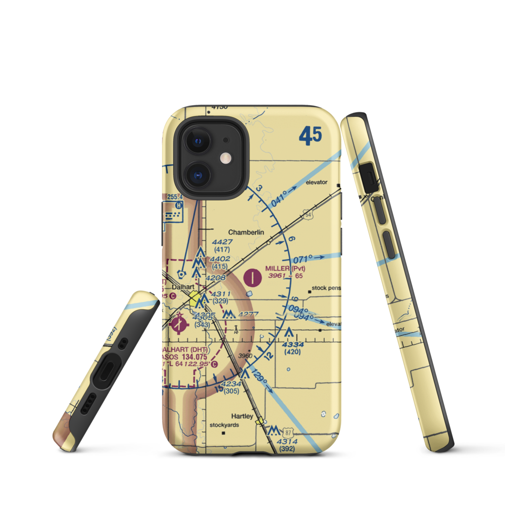 Miller Airfield (25TS) VFR Sectional  Tough iPhone Case iPhone 12 mini model shown