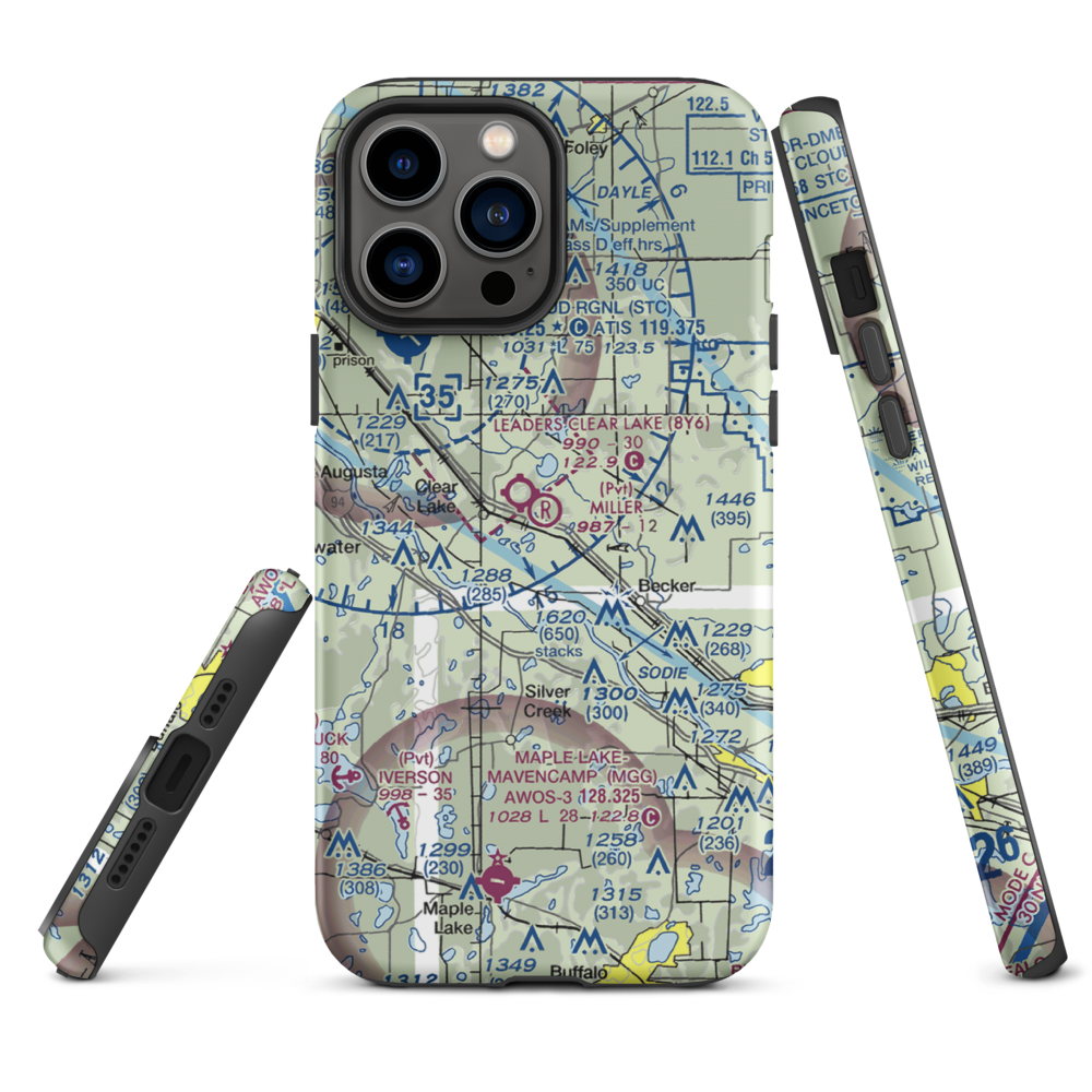 Miller Airport (2MY4) VFR Sectional  Tough iPhone Case iPhone 13 Pro Max model shown