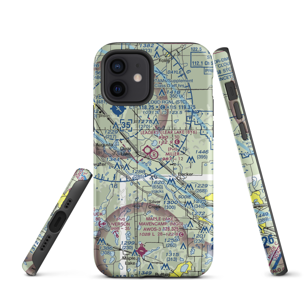 Miller Airport (2MY4) VFR Sectional  Tough iPhone Case iPhone 12 model shown
