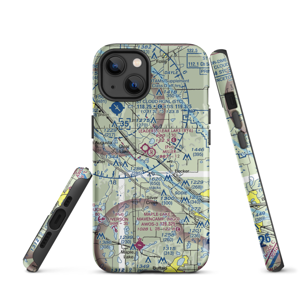 Miller Airport (2MY4) VFR Sectional  Tough iPhone Case iPhone 13 model shown