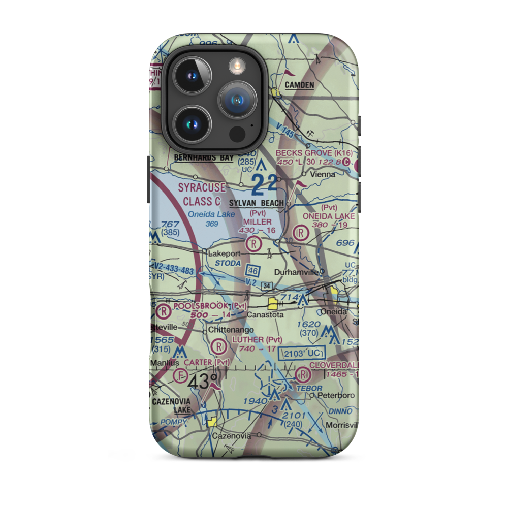 Miller Airport (3NY1) VFR Sectional  Tough iPhone Case iPhone 16 Pro Max model shown