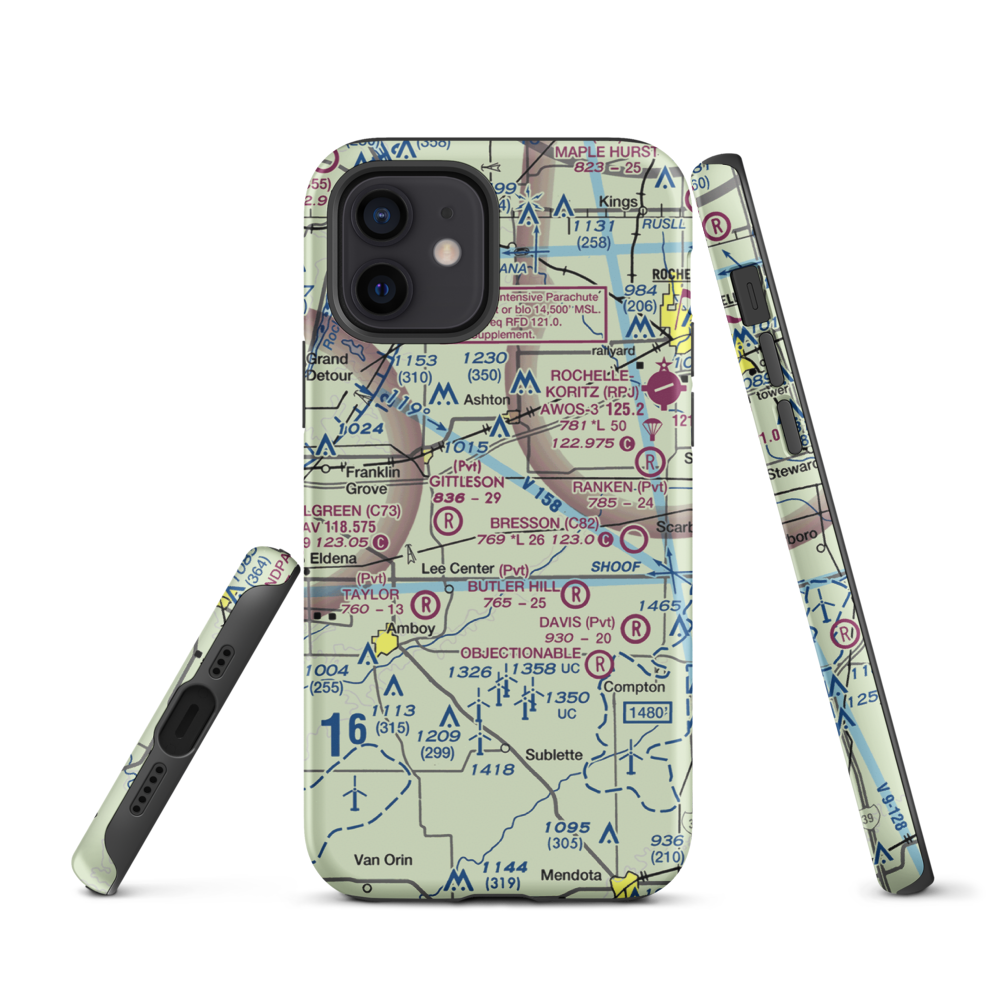 Miller Airport (79IL) VFR Sectional  Tough iPhone Case iPhone 12 model shown