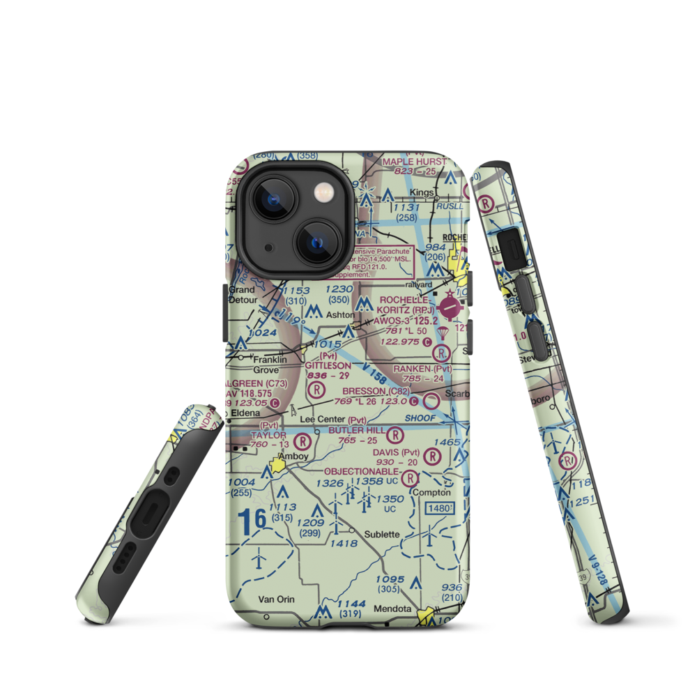 Miller Airport (79IL) VFR Sectional  Tough iPhone Case iPhone 13 mini model shown