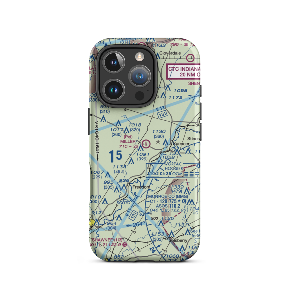 Miller Airport (IN53) VFR Sectional  Tough iPhone Case iPhone 16 Pro model shown
