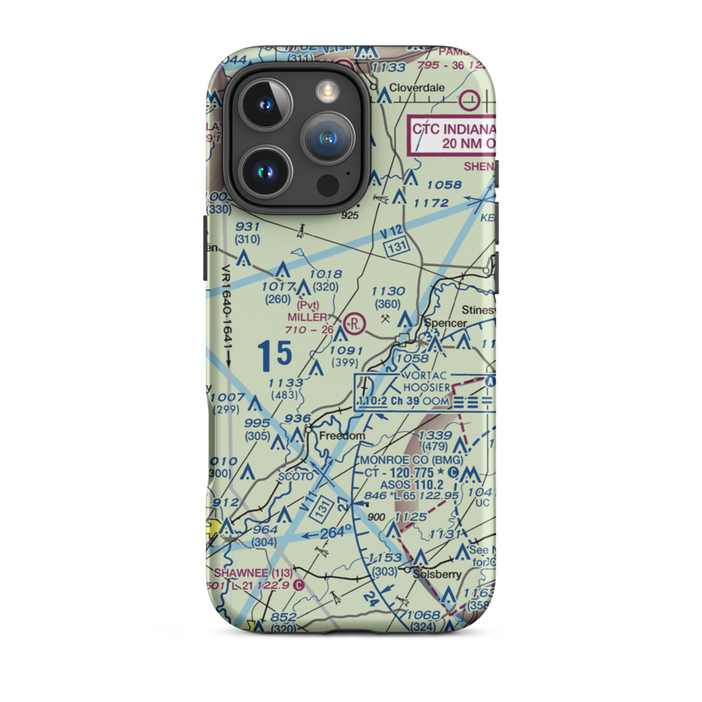 Miller Airport (IN53) VFR Sectional  Tough iPhone Case iPhone 16 Pro Max model shown