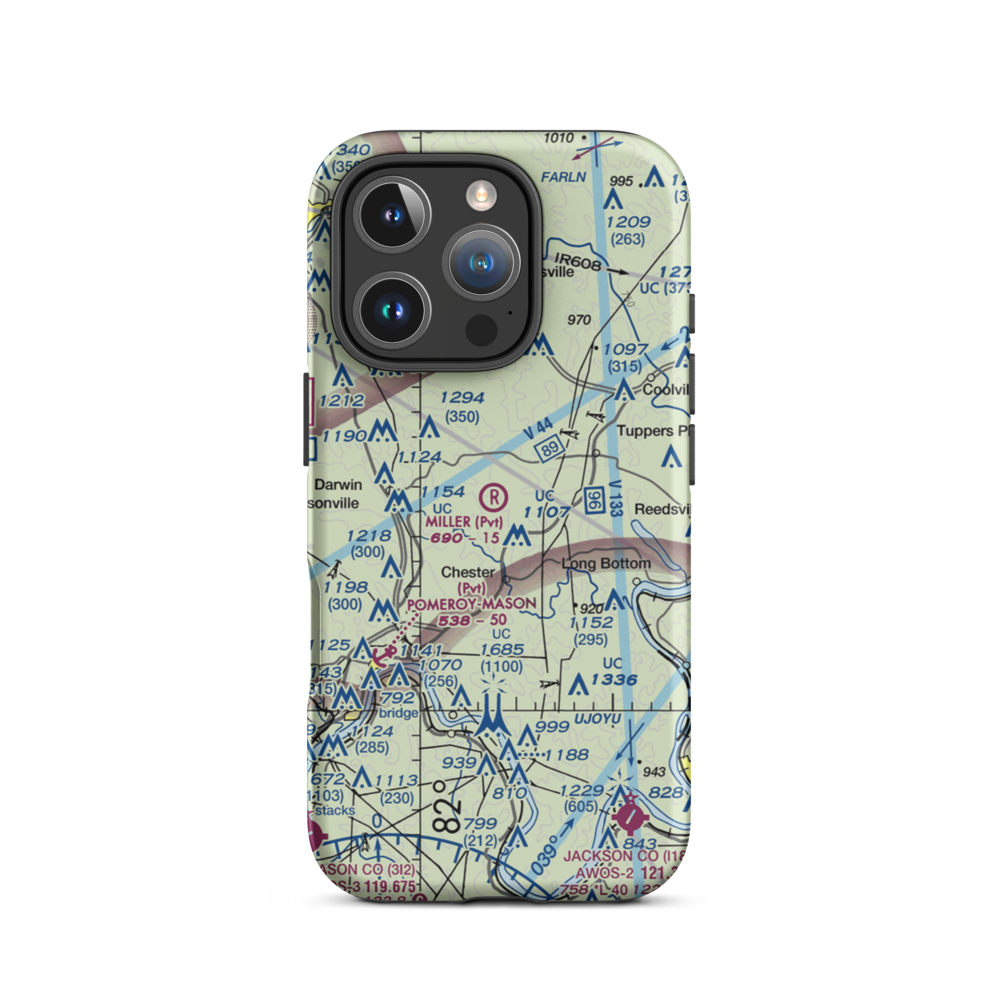 Miller Airport (OI59) VFR Sectional  Tough iPhone Case iPhone 16 Pro model shown