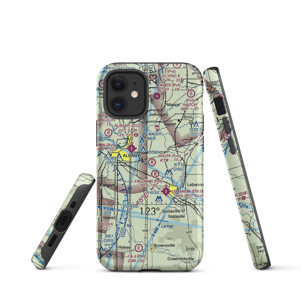 Miller Airstrip (OR21) VFR Sectional  Tough iPhone Case iPhone 12 mini model shown
