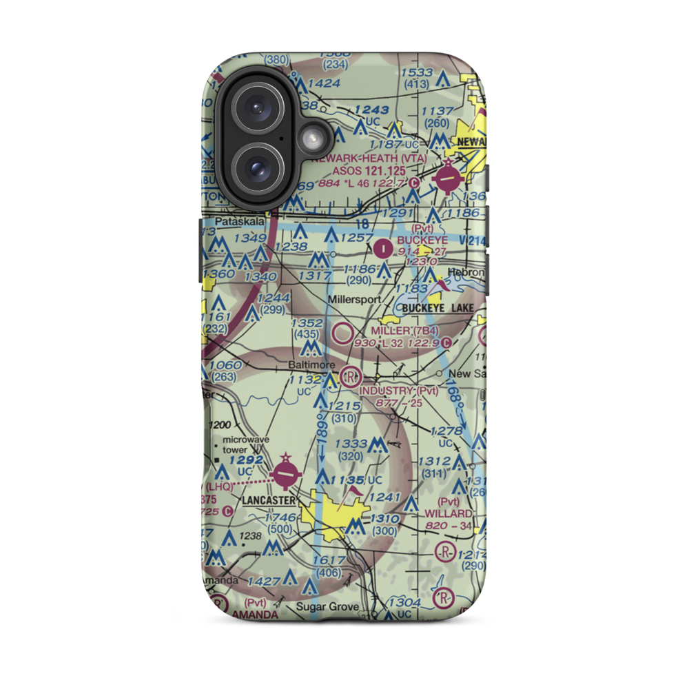 Miller Farm Landing Strip (7B4) VFR Sectional  Tough iPhone Case iPhone 16 Plus model shown