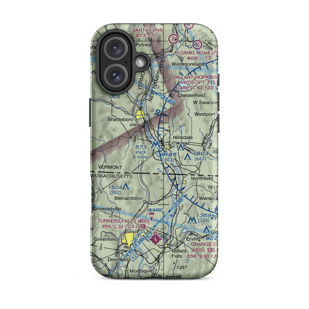 Miller's Pleasure Airfield (VT47) VFR Sectional  Tough iPhone Case iPhone 16 Plus model shown
