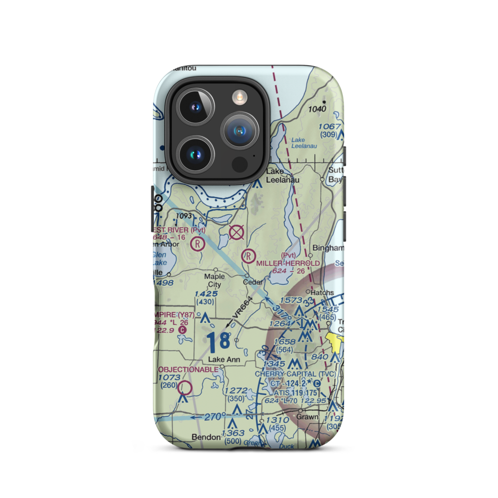 Miller-Herrold Airport (28MI) VFR Sectional  Tough iPhone Case iPhone 16 Pro model shown