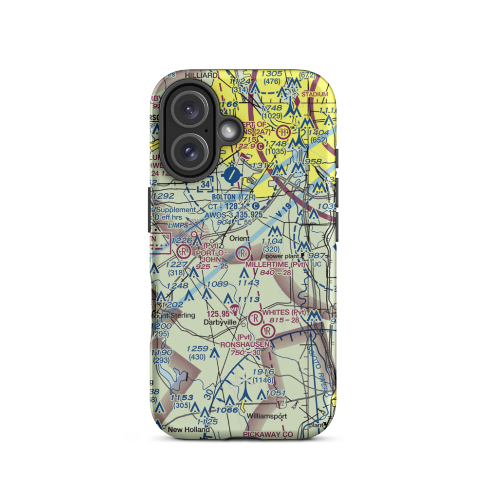 Millertime Airport (4OH4) VFR Sectional  Tough iPhone Case iPhone 16 model shown