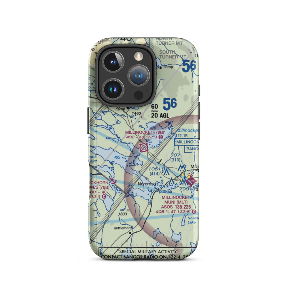 Millinocket Seaplane Base (70B) VFR Sectional  Tough iPhone Case iPhone 16 Pro model shown