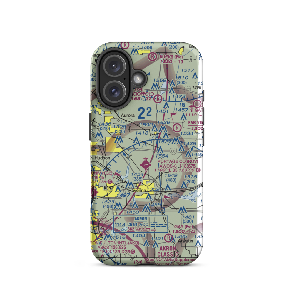 Mills Airport (7E3) VFR Sectional  Tough iPhone Case iPhone 16 model shown