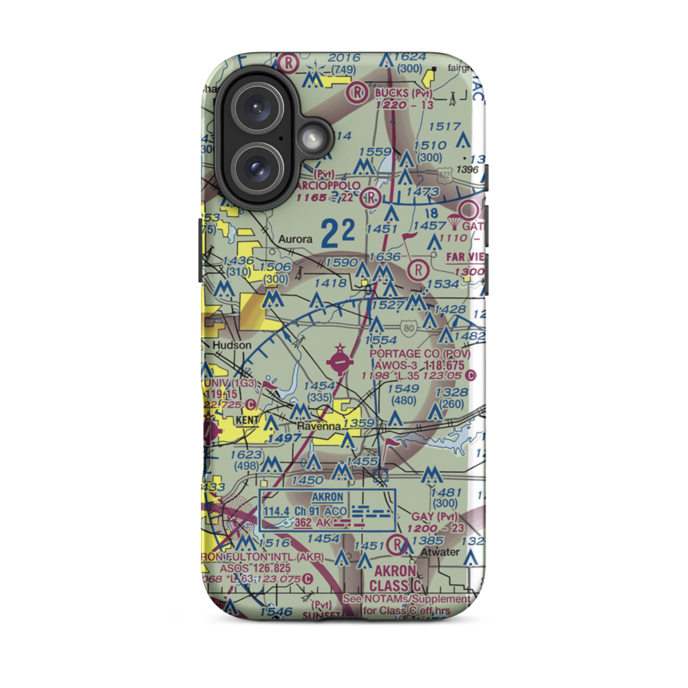 Mills Airport (7E3) VFR Sectional  Tough iPhone Case iPhone 16 Plus model shown