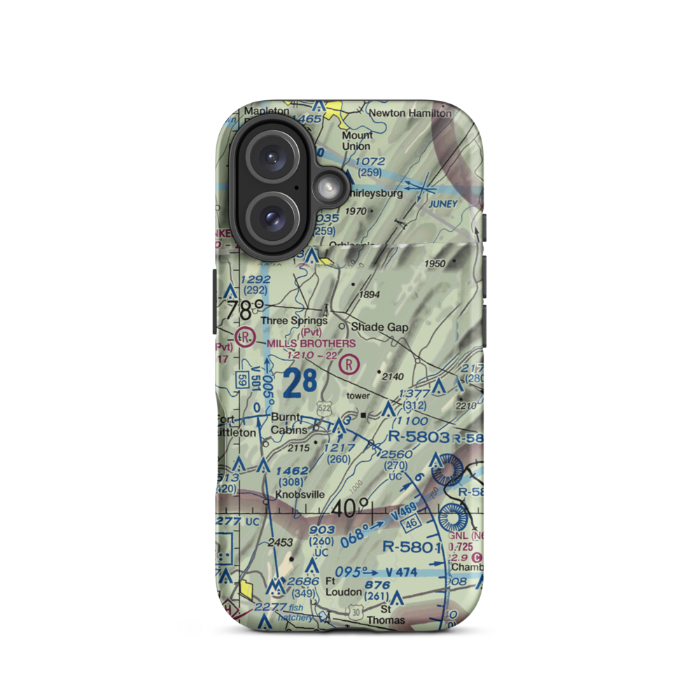Mills Brothers Airport (05PS) VFR Sectional  Tough iPhone Case iPhone 16 model shown