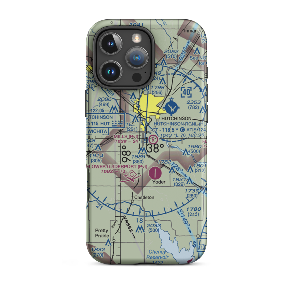 Mills Field (31KS) VFR Sectional  Tough iPhone Case iPhone 16 Pro Max model shown