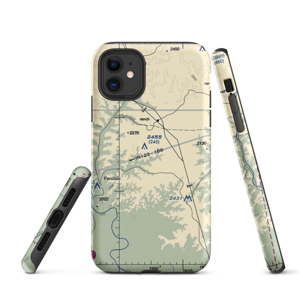 Mills Ranch Airport (3TE7) VFR Sectional  Tough iPhone Case iPhone 11 model shown