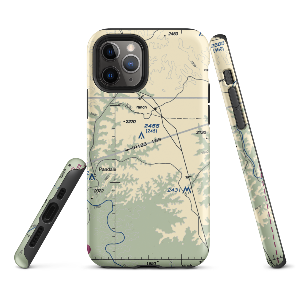Mills Ranch Airport (3TE7) VFR Sectional  Tough iPhone Case iPhone 11 Pro model shown