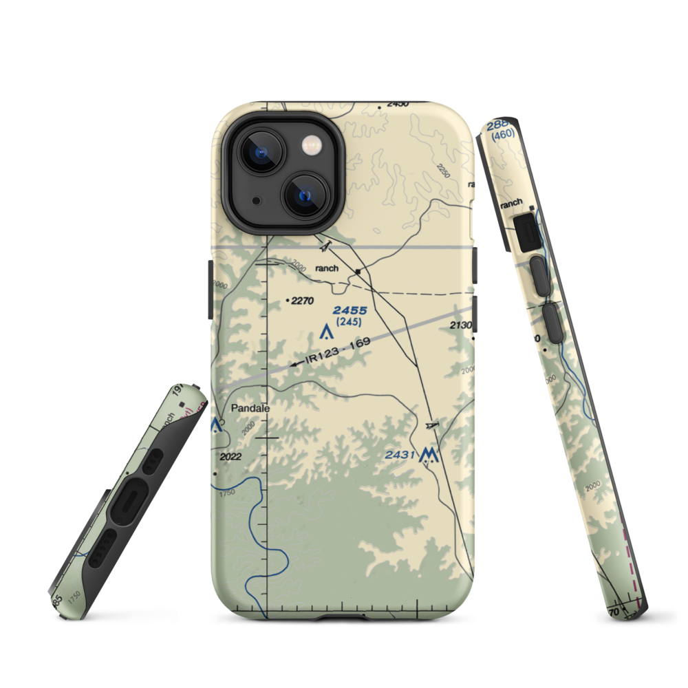 Mills Ranch Airport (3TE7) VFR Sectional  Tough iPhone Case iPhone 14 model shown