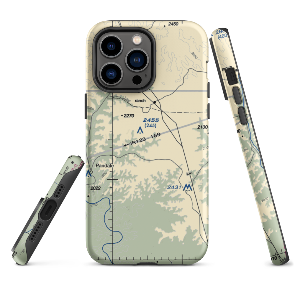 Mills Ranch Airport (3TE7) VFR Sectional  Tough iPhone Case iPhone 14 Pro Max model shown