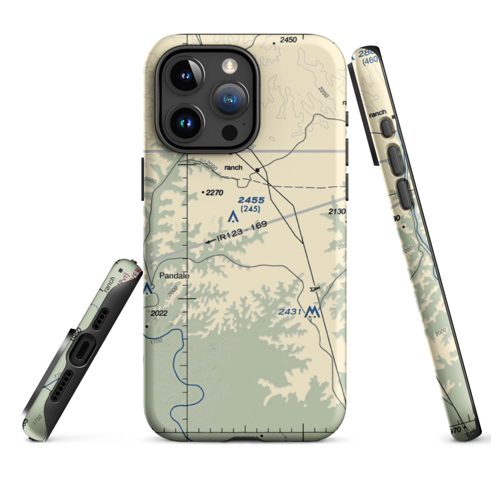 Mills Ranch Airport (3TE7) VFR Sectional  Tough iPhone Case iPhone 15 Pro Max model shown