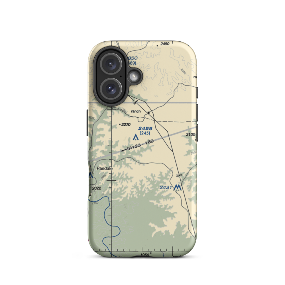 Mills Ranch Airport (3TE7) VFR Sectional  Tough iPhone Case iPhone 16 model shown
