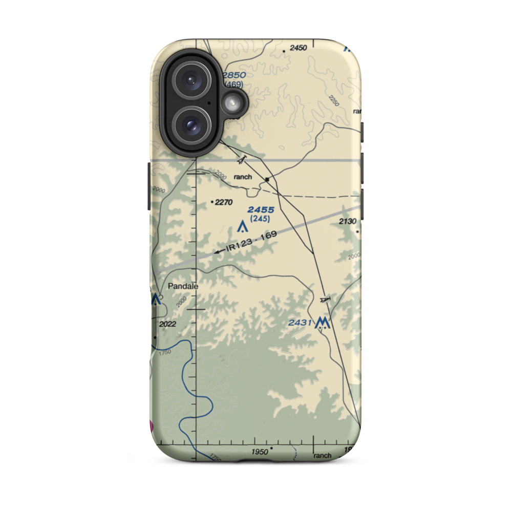Mills Ranch Airport (3TE7) VFR Sectional  Tough iPhone Case iPhone 16 Plus model shown