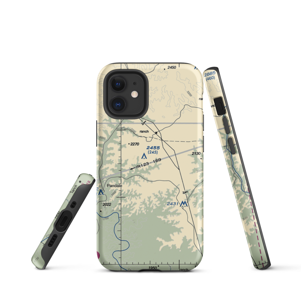 Mills Ranch Airport (3TE7) VFR Sectional  Tough iPhone Case iPhone 12 mini model shown