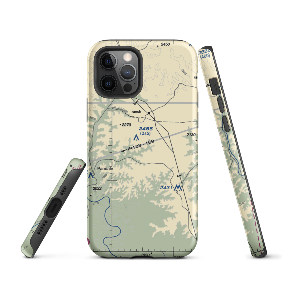 Mills Ranch Airport (3TE7) VFR Sectional  Tough iPhone Case iPhone 12 Pro model shown
