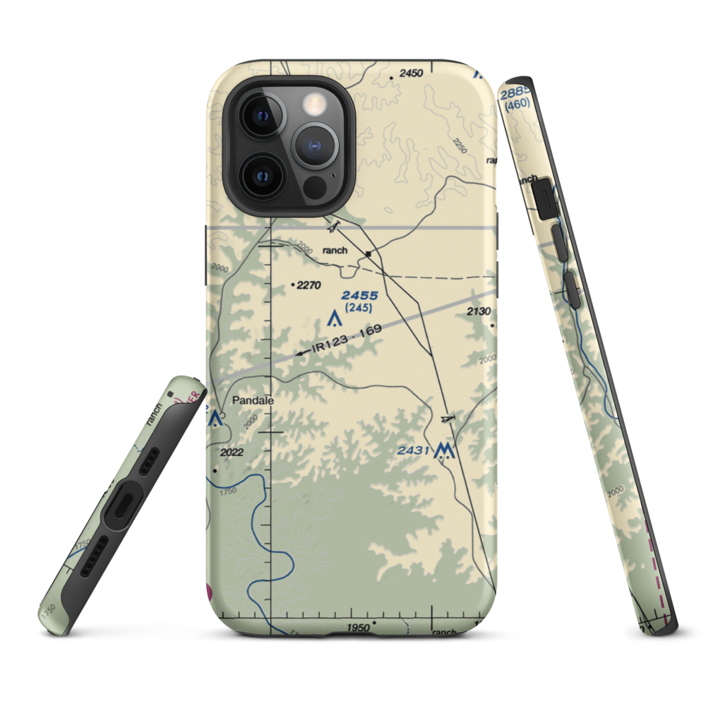 Mills Ranch Airport (3TE7) VFR Sectional  Tough iPhone Case iPhone 12 Pro Max model shown