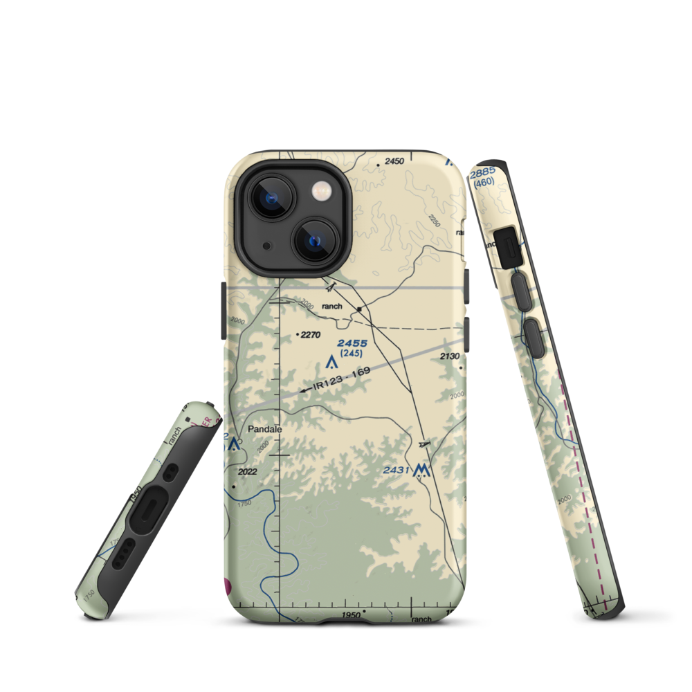 Mills Ranch Airport (3TE7) VFR Sectional  Tough iPhone Case iPhone 13 mini model shown
