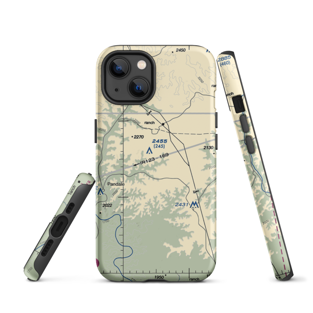 Mills Ranch Airport (3TE7) VFR Sectional  Tough iPhone Case iPhone 13 model shown