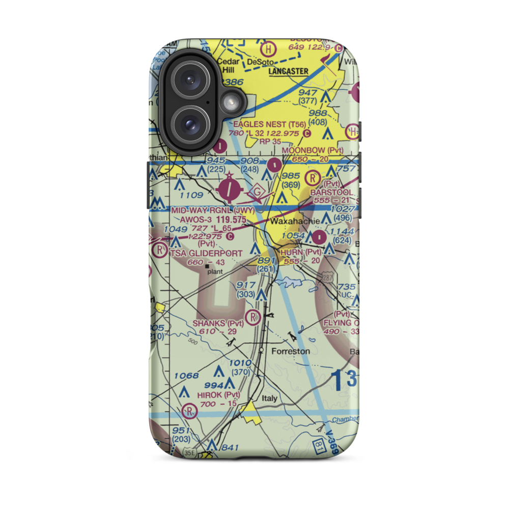 Mims Farm Ultralightport (01TX) VFR Sectional  Tough iPhone Case iPhone 16 Plus model shown