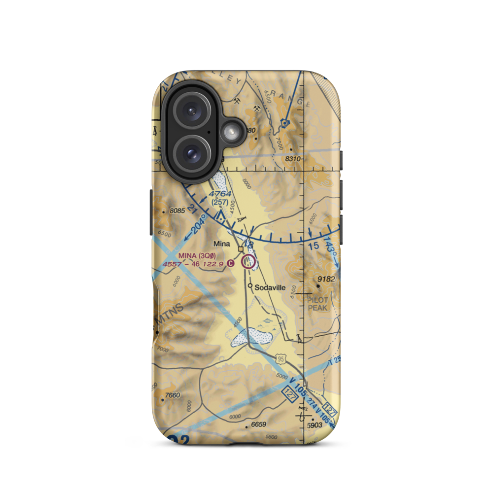 Mina Airport (3Q0) VFR Sectional  Tough iPhone Case iPhone 16 model shown