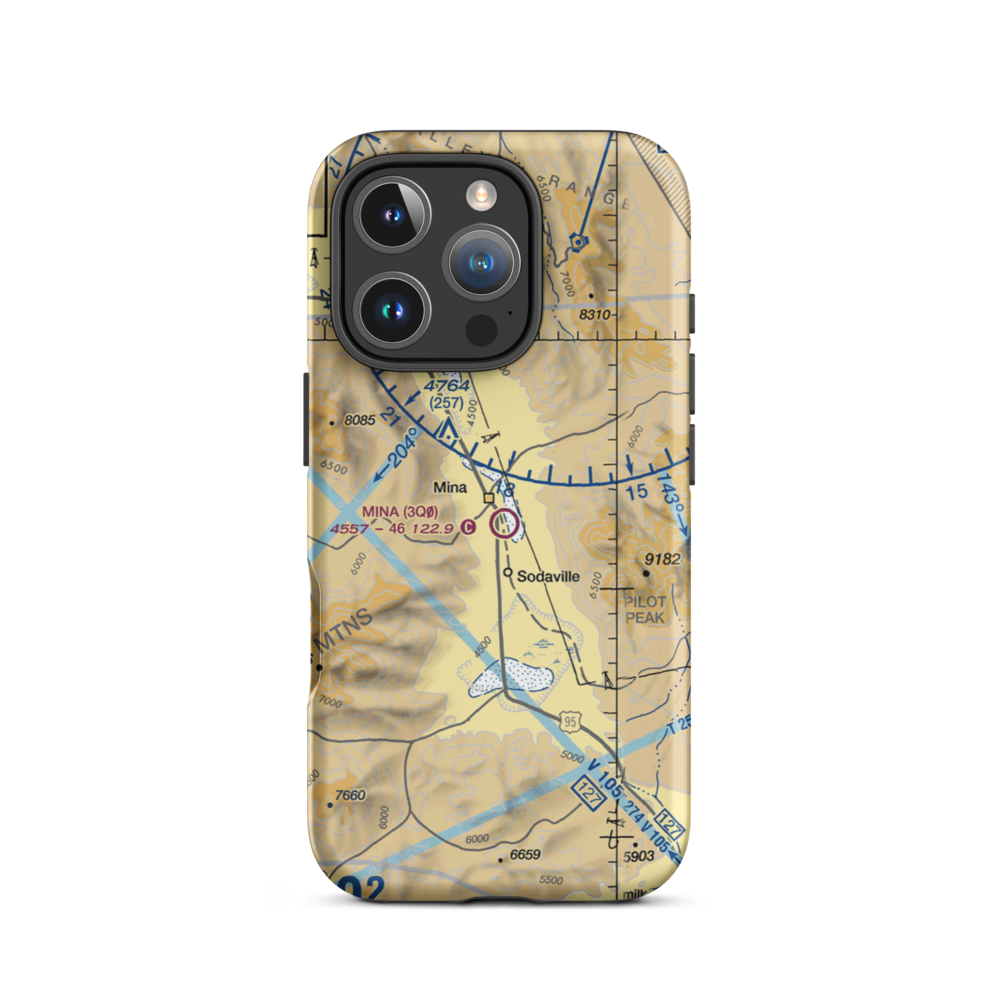 Mina Airport (3Q0) VFR Sectional  Tough iPhone Case iPhone 16 Pro model shown