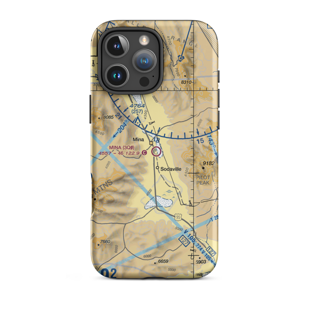Mina Airport (3Q0) VFR Sectional  Tough iPhone Case iPhone 16 Pro Max model shown