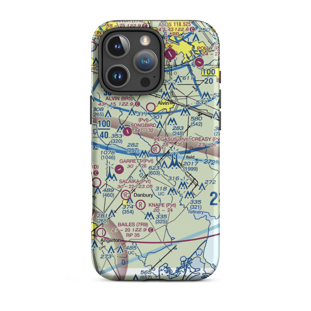 Minard Pegasus Airport (TE09) VFR Sectional  Tough iPhone Case iPhone 16 Pro Max model shown