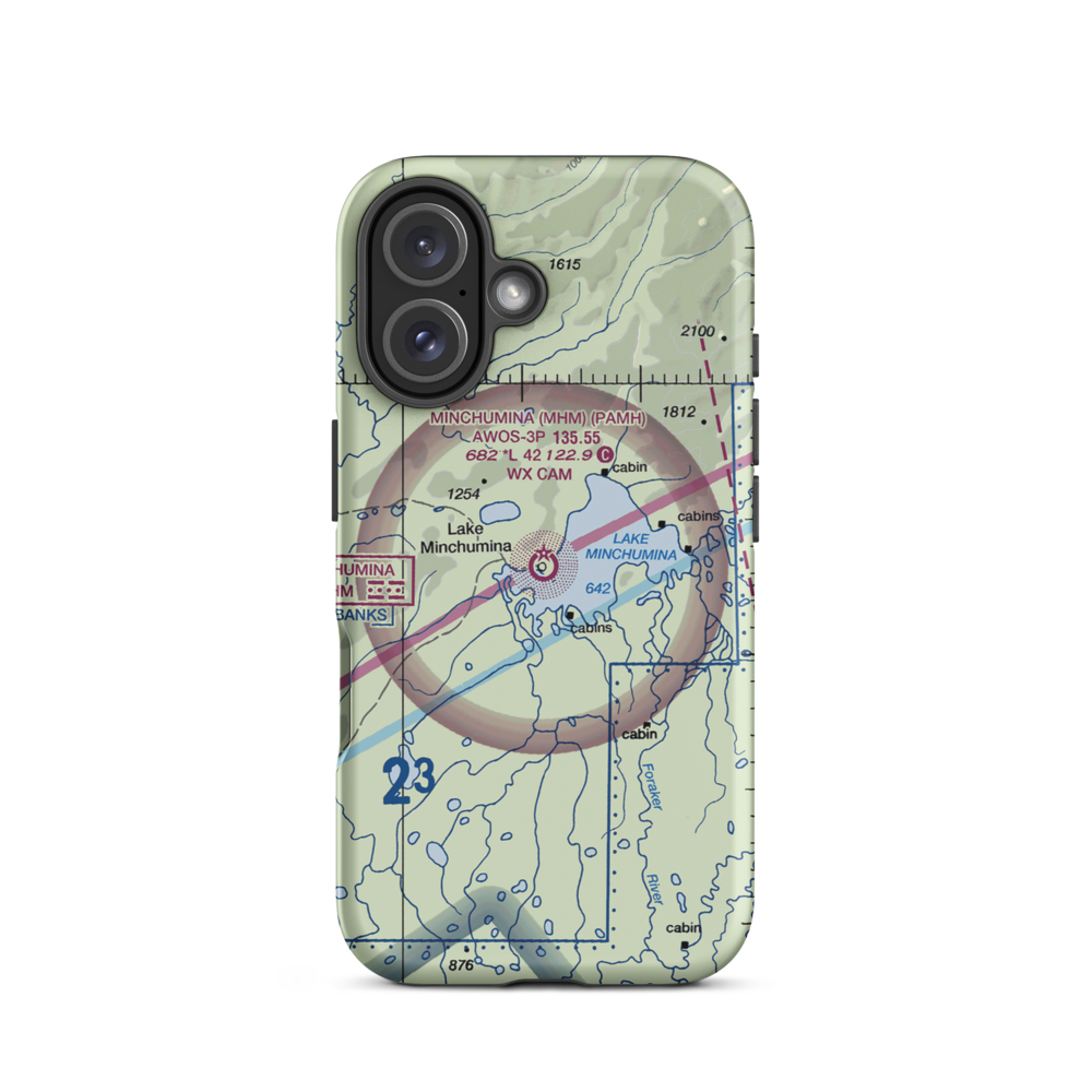 Minchumina Airport (MHM) VFR Sectional  Tough iPhone Case iPhone 16 model shown