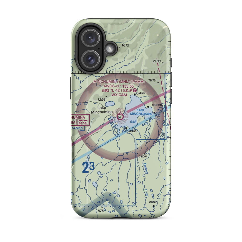 Minchumina Airport (MHM) VFR Sectional  Tough iPhone Case iPhone 16 Plus model shown
