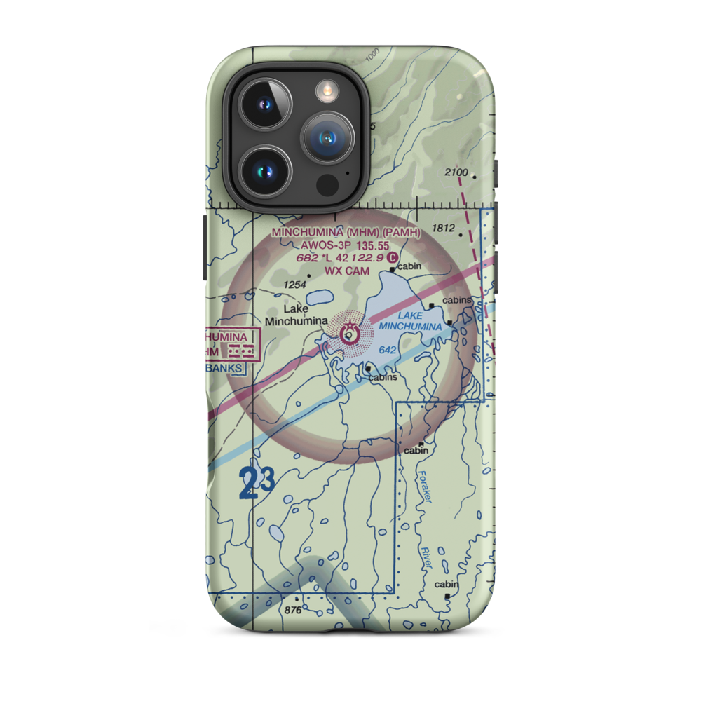 Minchumina Airport (MHM) VFR Sectional  Tough iPhone Case iPhone 16 Pro Max model shown