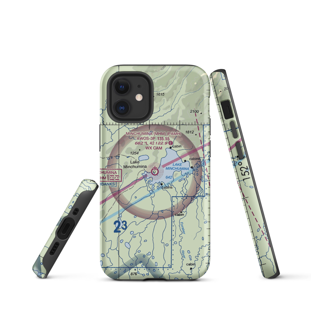 Minchumina Airport (MHM) VFR Sectional  Tough iPhone Case iPhone 12 mini model shown