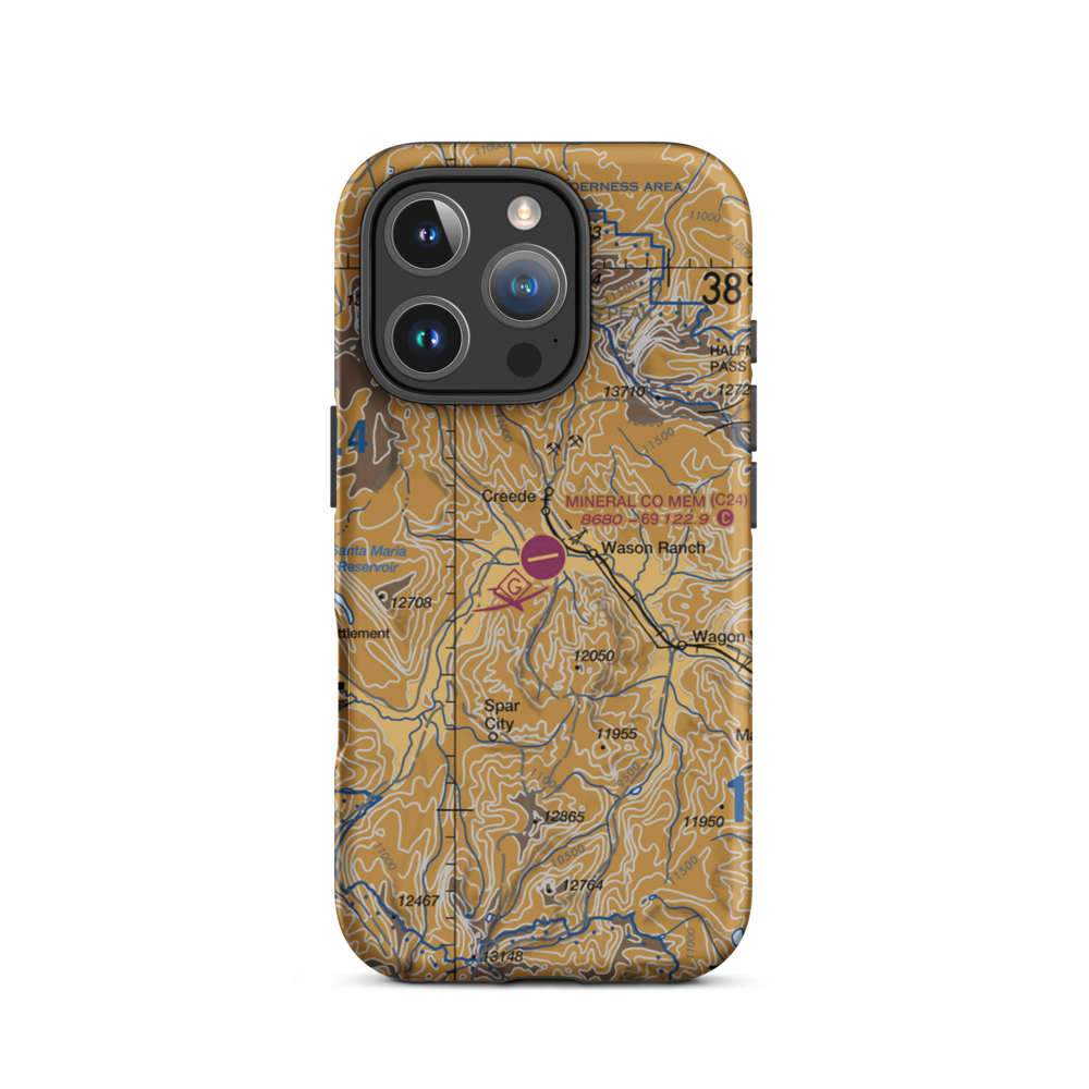 Mineral County Memorial Airport (C24) VFR Sectional  Tough iPhone Case iPhone 16 Pro model shown