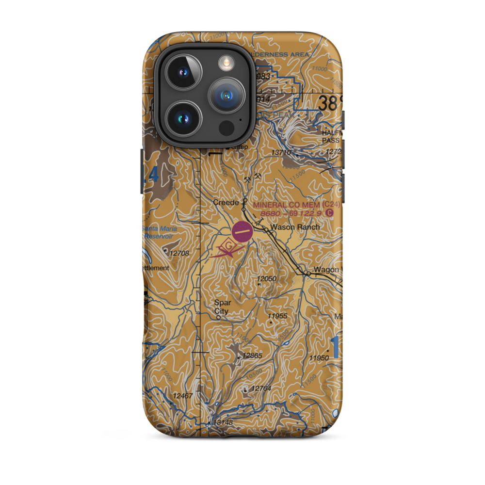 Mineral County Memorial Airport (C24) VFR Sectional  Tough iPhone Case iPhone 16 Pro Max model shown