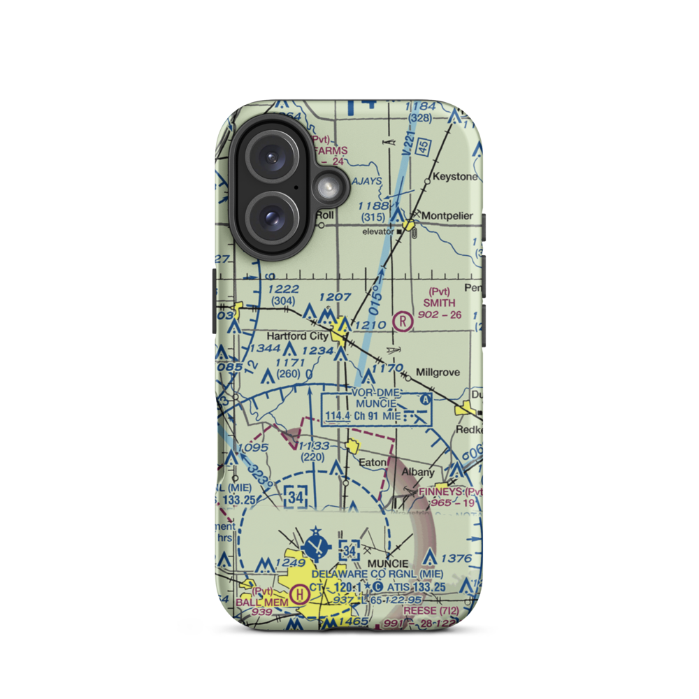 Minneman Airport (21IN) VFR Sectional  Tough iPhone Case iPhone 16 model shown