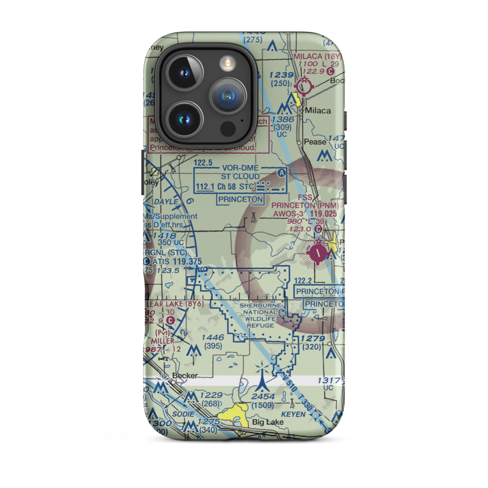 Minske Field (8MN6) VFR Sectional  Tough iPhone Case iPhone 16 Pro Max model shown