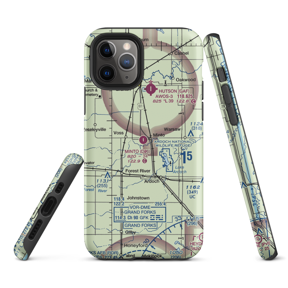 Minto Municipal Airport (D06) VFR Sectional  Tough iPhone Case iPhone 11 Pro model shown