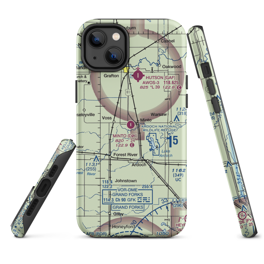 Minto Municipal Airport (D06) VFR Sectional  Tough iPhone Case iPhone 14 Plus model shown