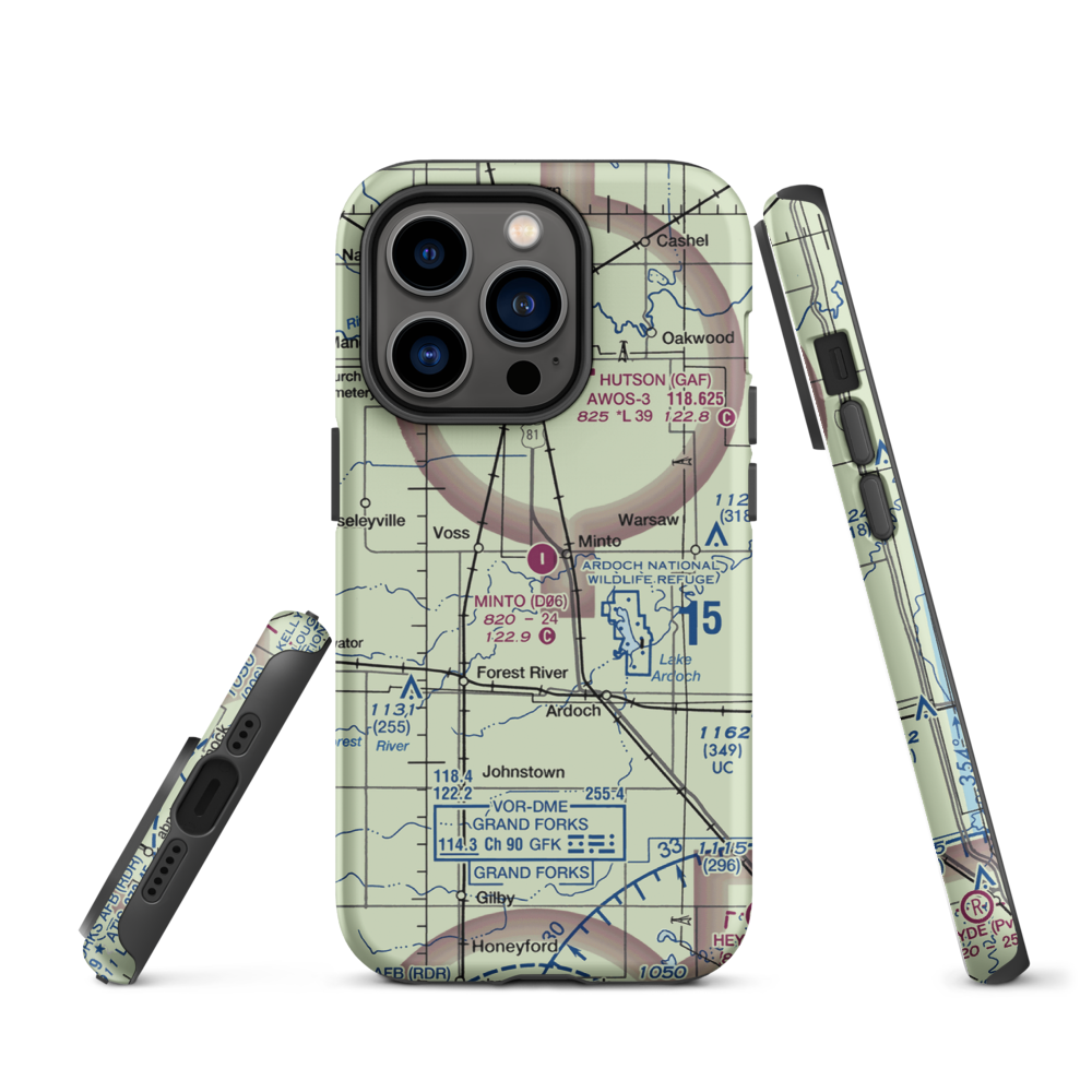 Minto Municipal Airport (D06) VFR Sectional  Tough iPhone Case iPhone 14 Pro model shown
