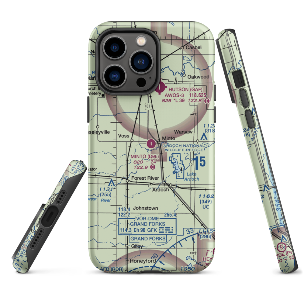 Minto Municipal Airport (D06) VFR Sectional  Tough iPhone Case iPhone 14 Pro Max model shown