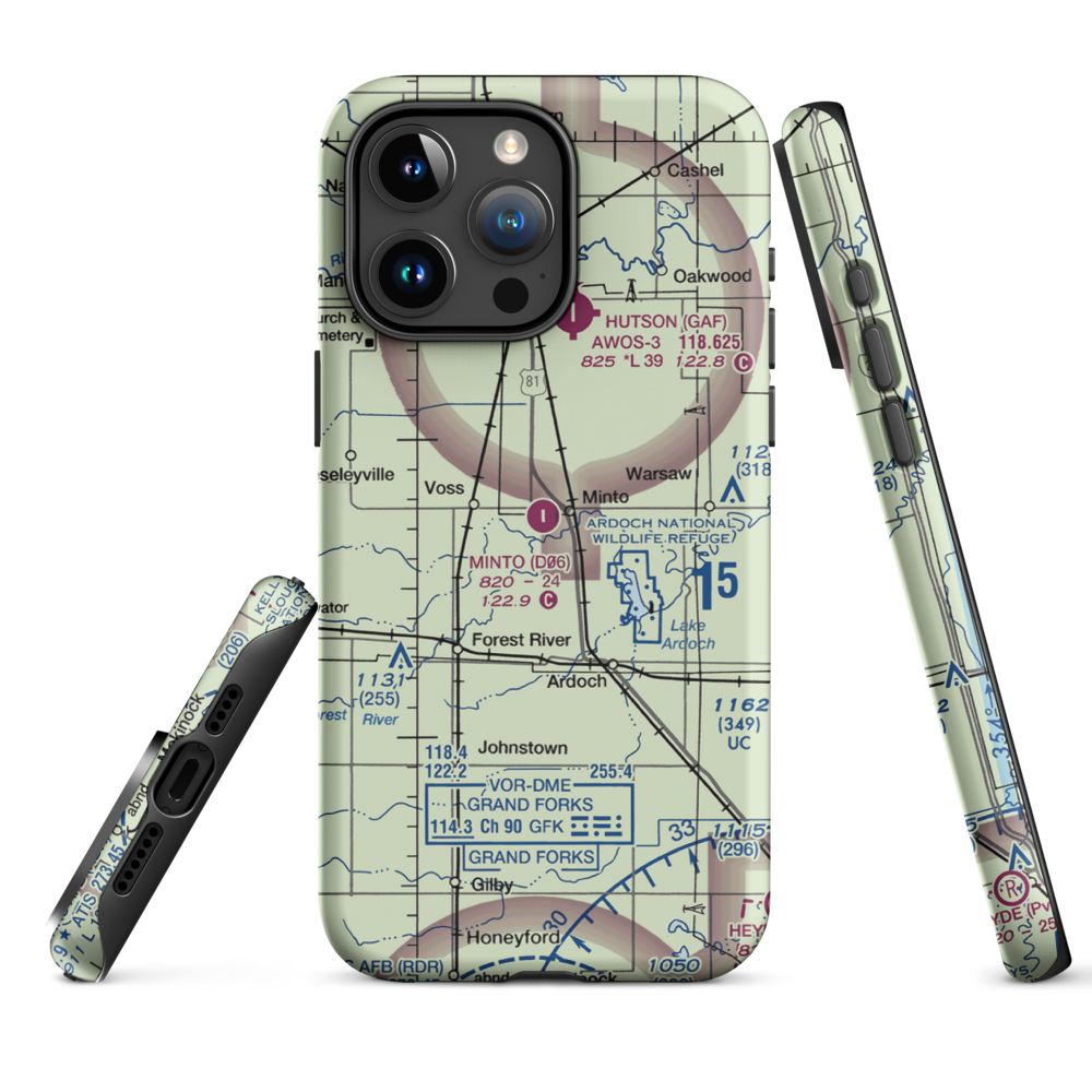 Minto Municipal Airport (D06) VFR Sectional  Tough iPhone Case iPhone 15 Pro Max model shown